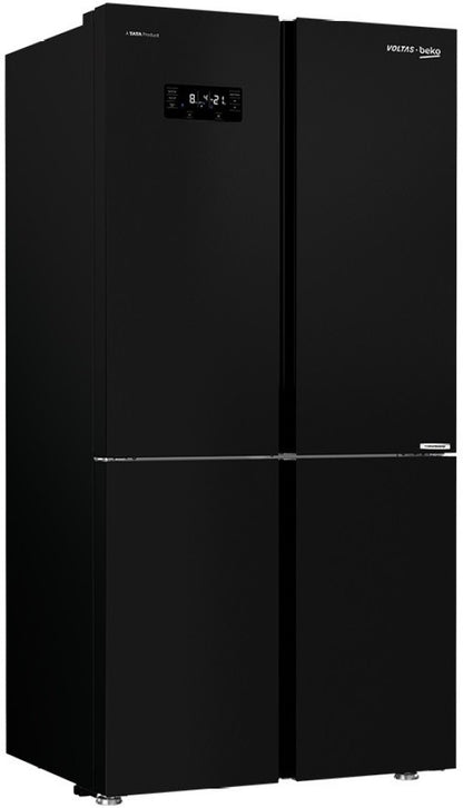 Voltas Beko 626 L Frost Free Side by Side Refrigerator - Black Glass, RSB64GF