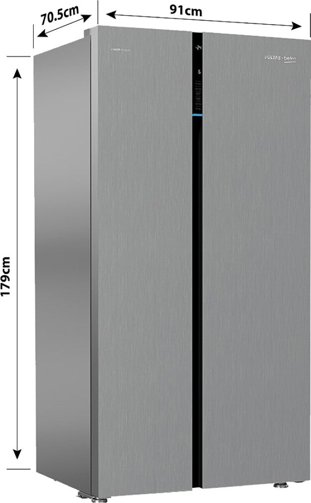 Voltas Beko 640 L Frost Free Side by Side Refrigerator - PET INOX, RSB665XPRF