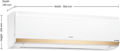 Hitachi 1.5 Ton 3 Star Split Inverter AC  - Gold - RSNG317HEEA/ESNG317HEEA/CSNG317HEEA, Copper Condenser