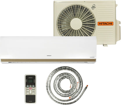 Hitachi 1.5 Ton 5 Star Split Inverter AC  - White, Gold - RSOG518HCEA, Copper Condenser