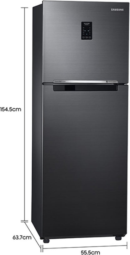 SAMSUNG 253 L Frost Free Double Door 3 Star Refrigerator - Luxe Black, RT28A3743BX/HL