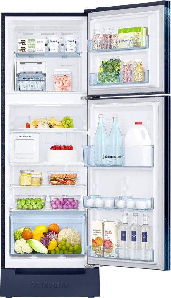 SAMSUNG 244 L Frost Free Double Door 3 Star Refrigerator - Rythmic Twirl Blue, RT28A3C234U/HL