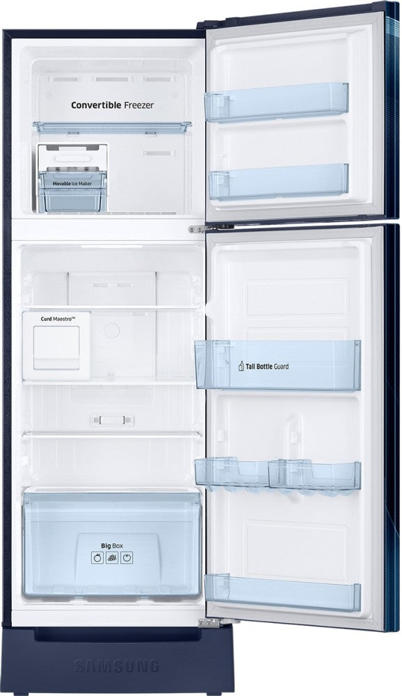 SAMSUNG 244 L Frost Free Double Door 3 Star Refrigerator - Rythmic Twirl Blue, RT28A3C234U/HL