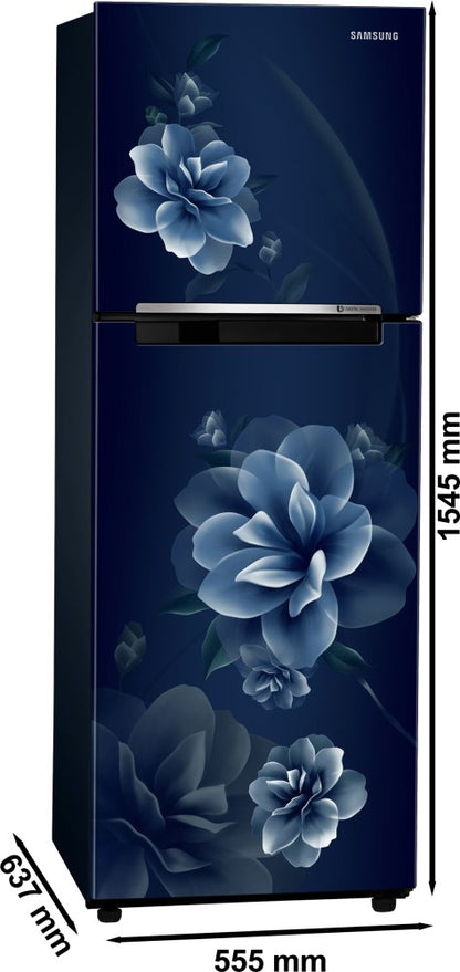 SAMSUNG 236 L Frost Free Double Door 2 Star Refrigerator - Camellia Blue, RT28C3022CU/NL