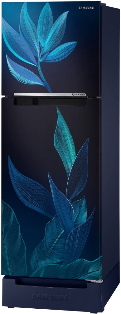 SAMSUNG 236 L Frost Free Double Door 2 Star Refrigerator with Base Drawer - Paradise Bloom Blue, RT28C31429U/HL