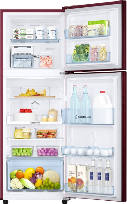 SAMSUNG 253 L Frost Free Double Door 2 Star Refrigerator - Mystic Overlay Red, RT28T30226R/HL