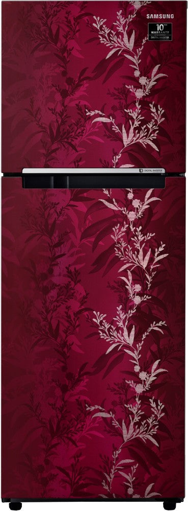 SAMSUNG 253 L Frost Free Double Door 2 Star Refrigerator - Mystic Overlay Red, RT28T30226R/HL