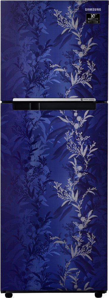 SAMSUNG 253 L Frost Free Double Door 2 Star Refrigerator - Mystic Overlay Blue, RT28T30226U/NL