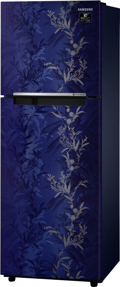 SAMSUNG 253 L Frost Free Double Door 2 Star Refrigerator - Mystic Overlay Blue, RT28T30226U/NL