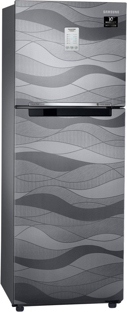 SAMSUNG 253 L Frost Free Double Door 3 Star Convertible Refrigerator - Inox Wave, RT28T3753NV/HL