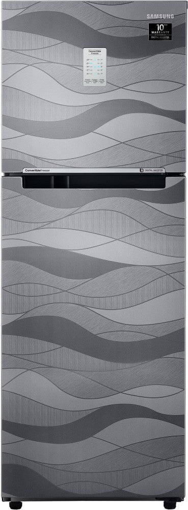 SAMSUNG 253 L Frost Free Double Door 3 Star Convertible Refrigerator - Inox Wave, RT28T3753NV/HL