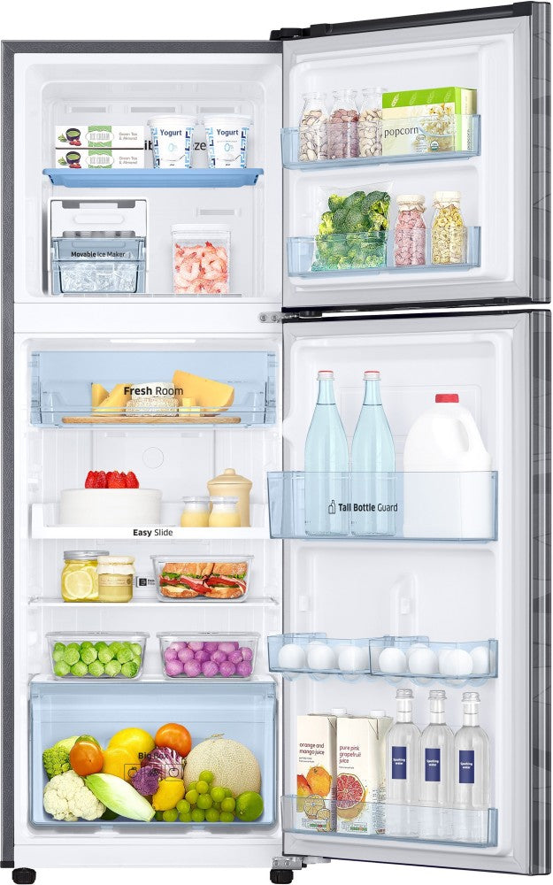 SAMSUNG 253 L Frost Free Double Door 3 Star Convertible Refrigerator - Inox Wave, RT28T3753NV/HL