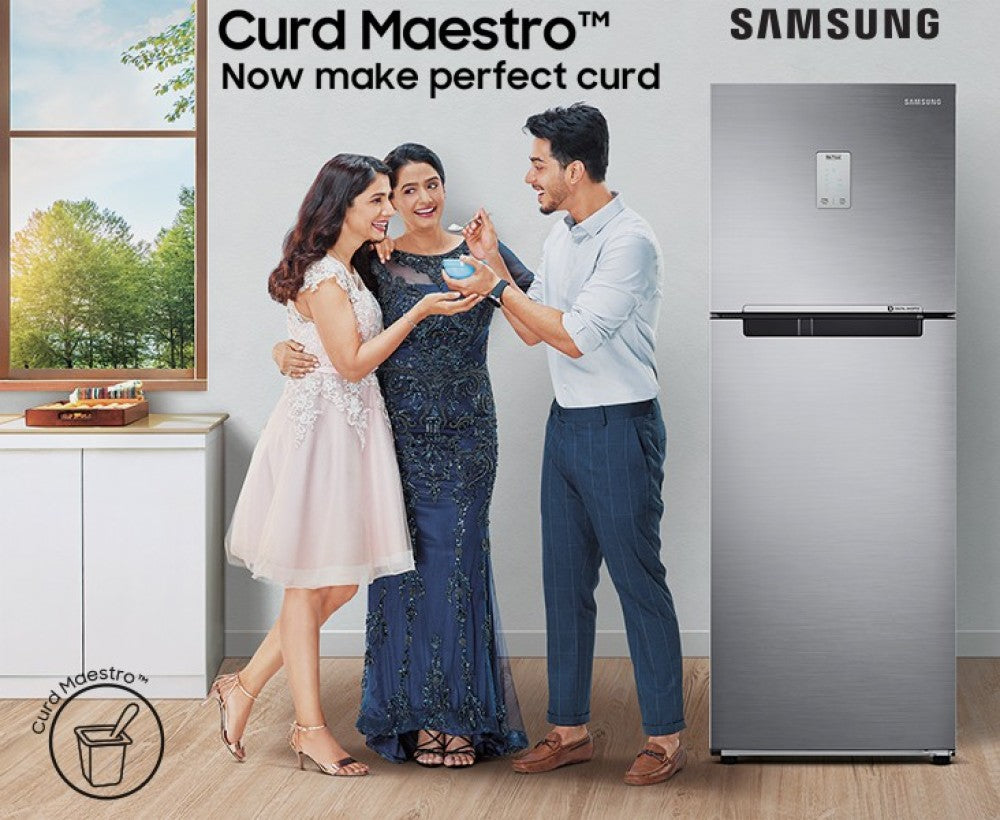 SAMSUNG 336 L Frost Free Double Door 2 Star Refrigerator  with Curd Maestro - Luxe Brown, RT37T4632DX/HL