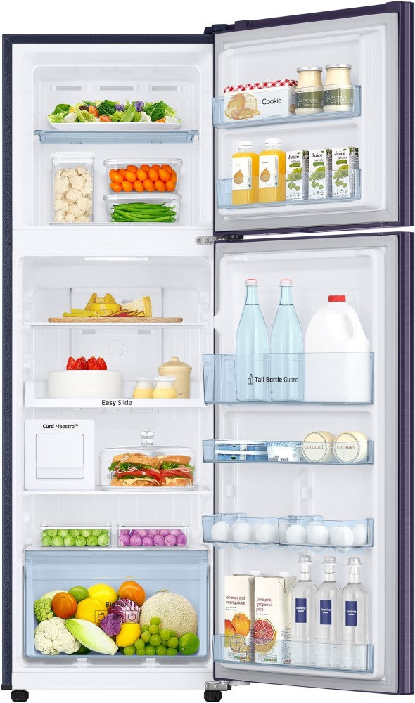 SAMSUNG 265 L Frost Free Double Door 3 Star Convertible Refrigerator  with Curd Maestro - Pebble Blue, RT30T3A23UT/HL