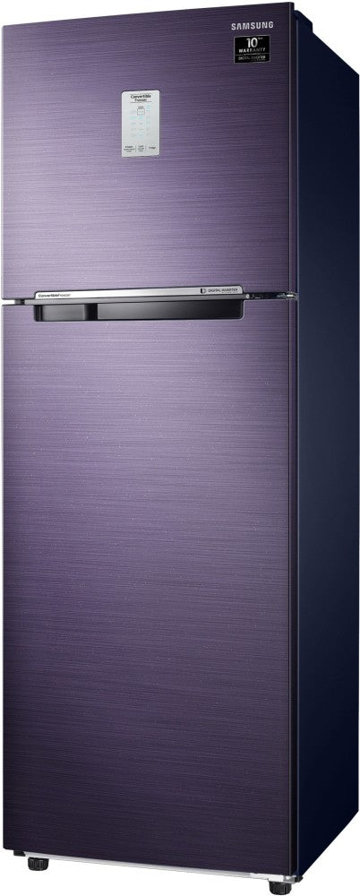 SAMSUNG 265 L Frost Free Double Door 3 Star Convertible Refrigerator  with Curd Maestro - Pebble Blue, RT30T3A23UT/HL