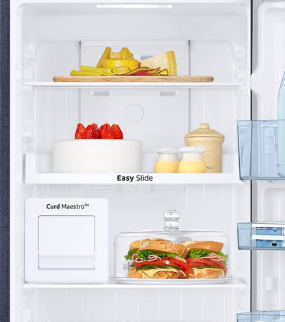 SAMSUNG 265 L Frost Free Double Door 3 Star Convertible Refrigerator  with Curd Maestro - Pebble Blue, RT30T3A23UT/HL