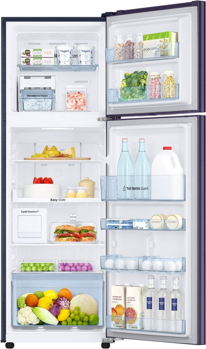 SAMSUNG 265 L Frost Free Double Door 3 Star Convertible Refrigerator  with Curd Maestro - Pebble Blue, RT30T3A23UT/HL