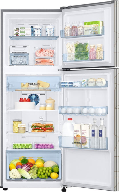 SAMSUNG 314 L Frost Free Double Door 3 Star Refrigerator - Marble White, RT34A4533WX/HL