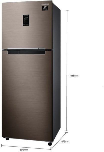 SAMSUNG 288 L Frost Free Double Door 2 Star Convertible Refrigerator - Luxe Bronze, RT34A4632DX/HL