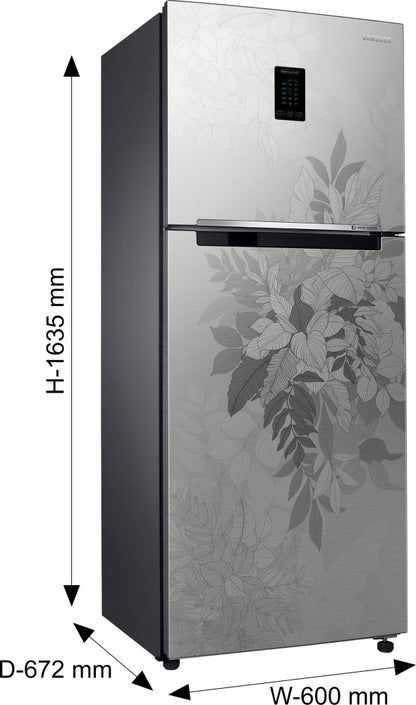 SAMSUNG 301 L Frost Free Double Door 2 Star Refrigerator - Bouquet Silver, RT34C4522QB/HL