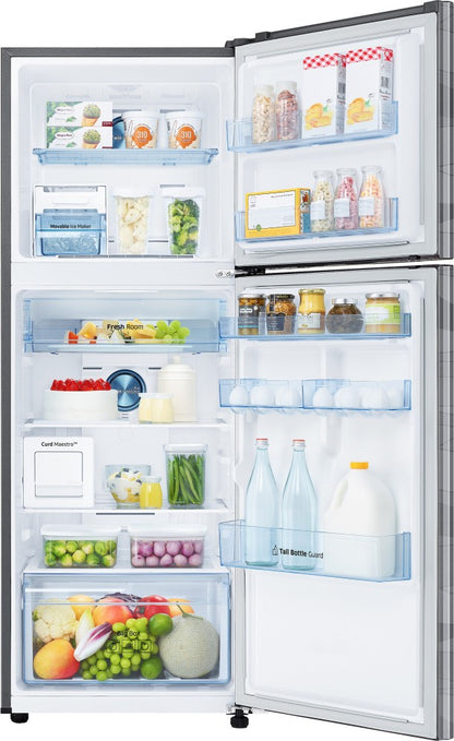 SAMSUNG 314 L Frost Free Double Door 2 Star Refrigerator  with Curd Maestro - Wave Steel, RT34T4632NV/HL