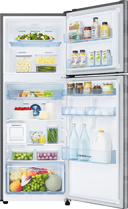 SAMSUNG 314 L Frost Free Double Door 2 Star Refrigerator  with Curd Maestro - Wave Steel, RT34T4632NV/HL