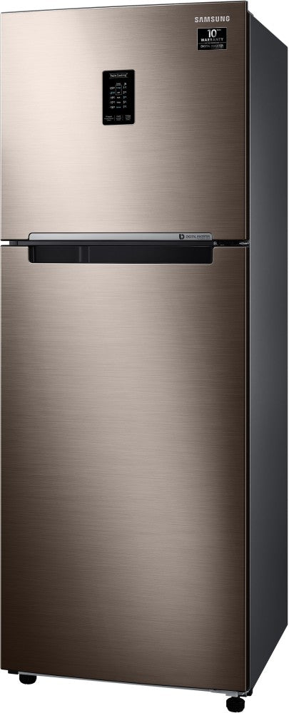 SAMSUNG 336 L Frost Free Double Door 2 Star Refrigerator  with Curd Maestro - Luxe Brown, RT37T4632DX/HL