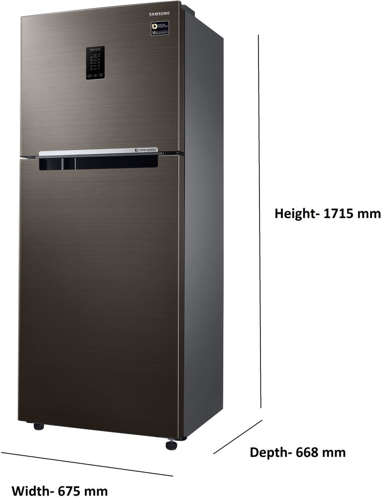 SAMSUNG 355 L Frost Free Double Door 2 Star Convertible Refrigerator - Luxe Brown, RT39C5C32DX/HL