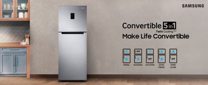 SAMSUNG 336 L Frost Free Double Door 2 Star Refrigerator  with Curd Maestro - Luxe Brown, RT37T4632DX/HL