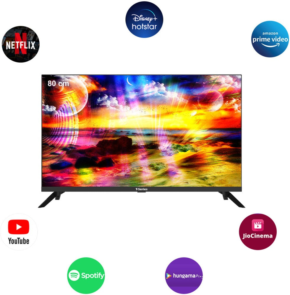 T-Series 32A 80 cm (32 inch) HD Ready LED Smart Android TV - S-32A-BL