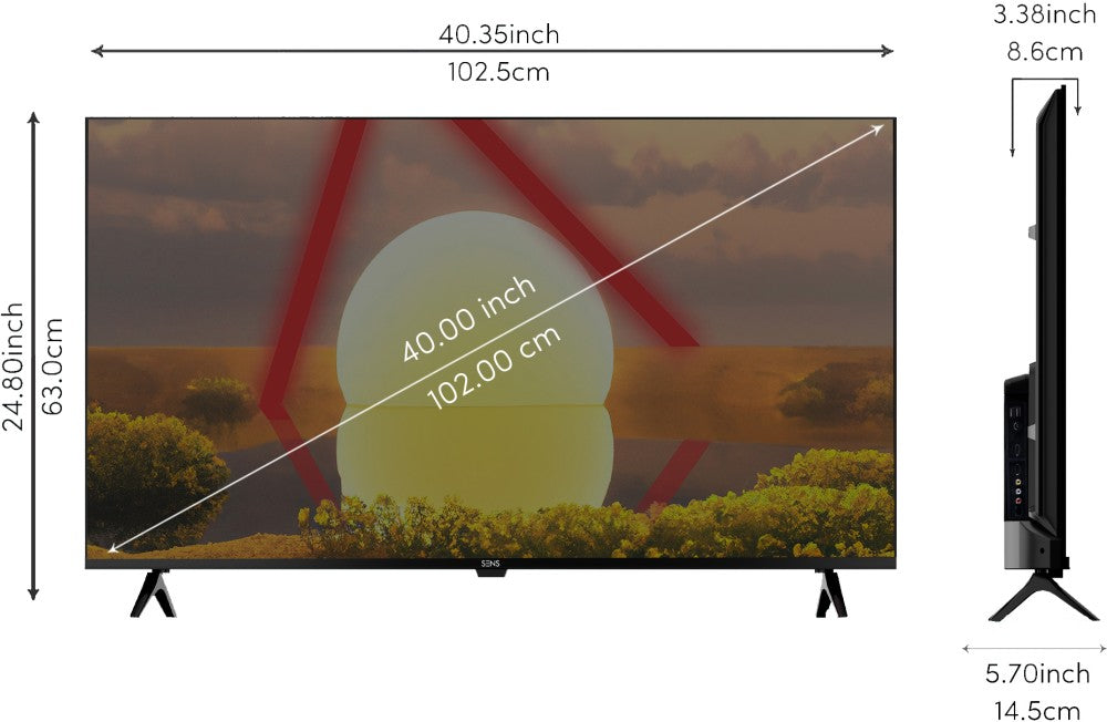 SENS 102 cm (40 inch) Full HD LED Smart Android TV - SENS40WASFHD