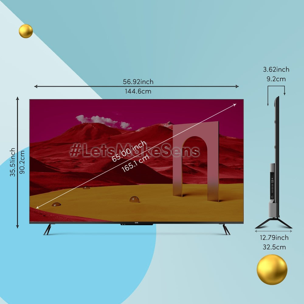 SENS 165 cm (65 inch) Ultra HD (4K) LED Smart Android TV - SENS65WASUHDFF