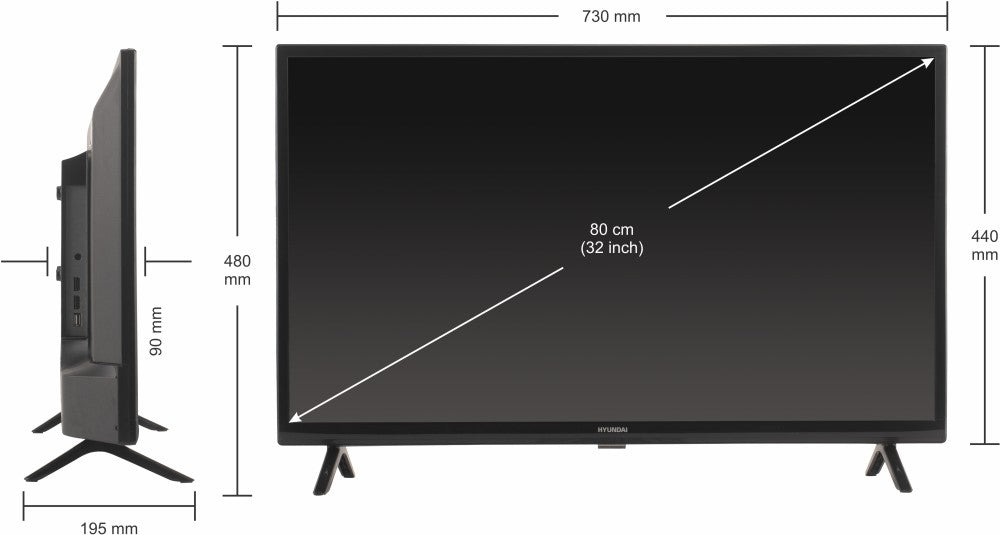 हुंडई 80 सेमी (32 इंच) एचडी रेडी एलईडी स्मार्ट वेबओएस टीवी - SMTHY32WSR6YI5
