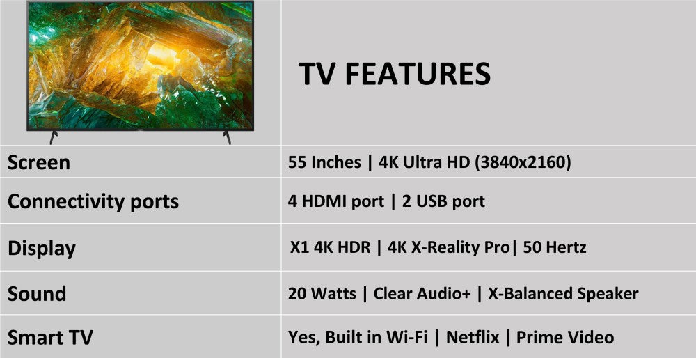 SONY Bravia 138.8 cm (55 inch) Ultra HD (4K) LED Smart Android TV - KD-55X8000H