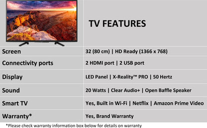 सोनी ब्राविया 80 सेमी (32 इंच) एचडी रेडी एलईडी स्मार्ट लिनक्स आधारित टीवी - केडीएल-32डब्लू6103