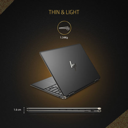 HP Spectre Eyesafe Intel Evo Core i7 12th Gen - (16GB/512GB SSD/Windows 11 Home) ef0053TU नोटबुक - 13.5 इंच, नाईटफॉल ब्लैक, 1.34 kg, MS Office के साथ