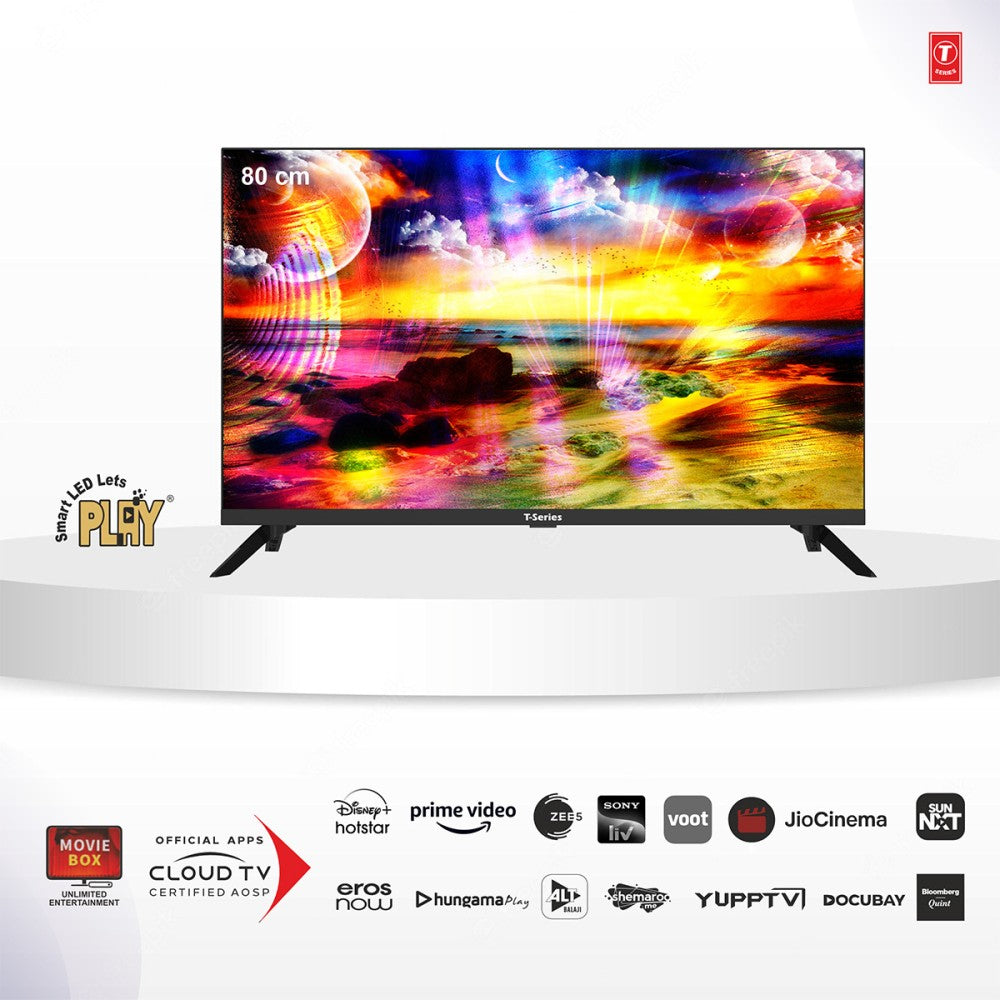 T-Series 32A 80 cm (32 inch) HD Ready LED Smart Android TV - S-32A-BL