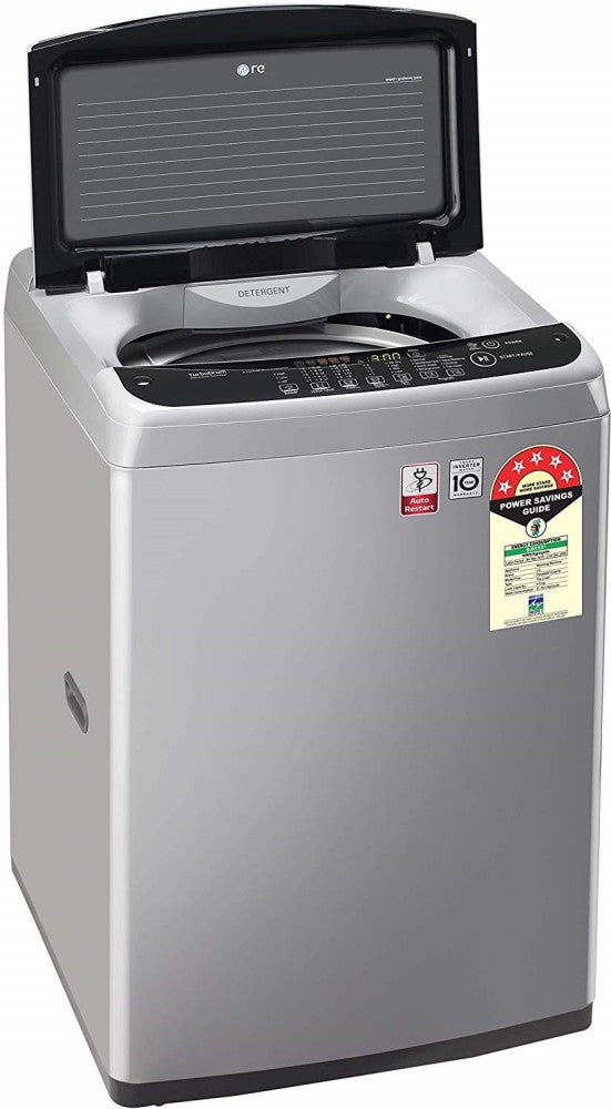 LG 6.5 kg with Smart Diagnosis, Smart Closing Door and 10 Water Levels Fully Automatic Top Load Washing Machine Silver - T65SNSF1Z