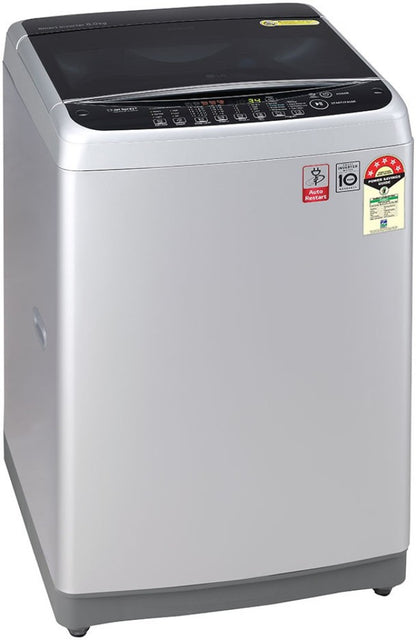 LG 8 kg with Jet Sprey, Auto Pre Wash, Smart Diagnosis, Smart Closing Door and 10 Water Levels Fully Automatic Top Load Washing Machine Silver - T80SJSF1Z