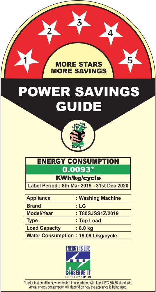 एलजी 8 किलो फुली ऑटोमैटिक टॉप लोड वॉशिंग मशीन ग्रे - T80SJSS1Z