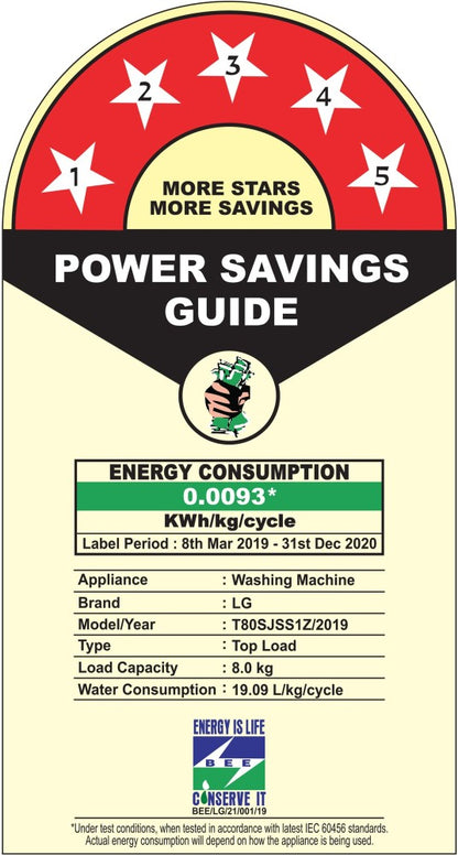 एलजी 8 किलो फुली ऑटोमैटिक टॉप लोड वॉशिंग मशीन ग्रे - T80SJSS1Z