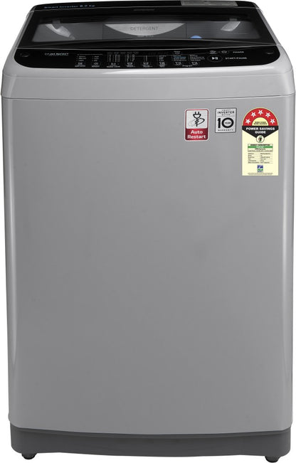 LG 9 kg with Jet Sprey, Auto Pre Wash, Smart Diagnosis, Smart Closing Door and 10 Water Levels Fully Automatic Top Load Washing Machine Silver - T90SJSF1Z