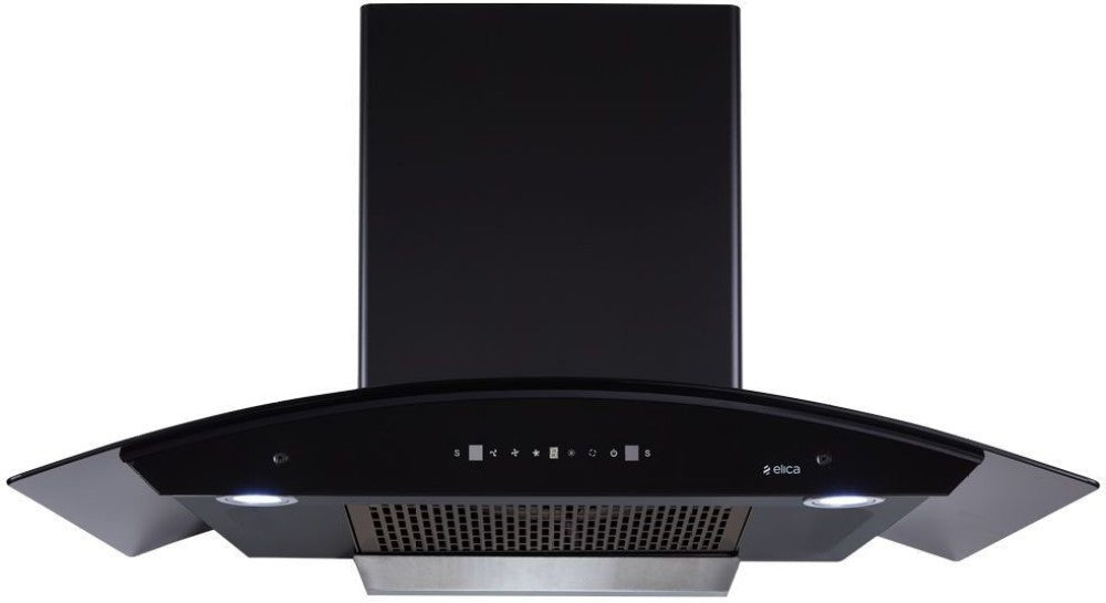 Elica TBFL HAC TOUCH 90 MS NERO Auto Clean Wall Mounted Chimney - Black 1200 CMH