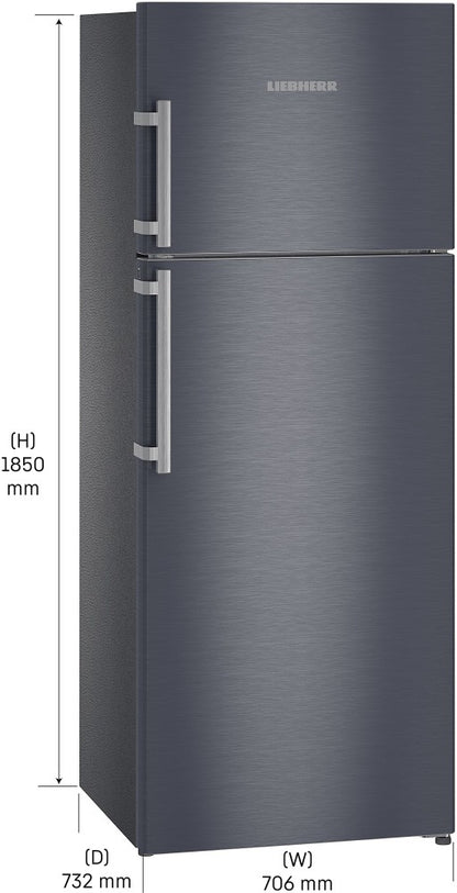 Liebherr 472 L Frost Free Double Door Top Mount 2 Star Refrigerator - Cobalt Steel, TDcs 4740-20