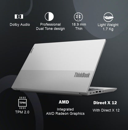 Lenovo Ryzen 5 Hexa Core 5500U - (8 GB/512 GB SSD/DOS) TB15 G3 ACL Thin and Light Laptop - 15.6 Inch, Mineral Grey, 1.7 Kg