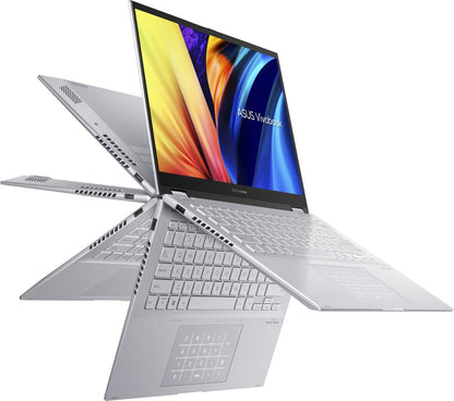 ASUS Vivobook S 14 Flip Ryzen 5 Hexa Core R5-5600H - (8 GB/512 GB SSD/Windows 11 Home) TN3402QA-LZ501WS 2 in 1 लैपटॉप - 14.1 इंच, पारदर्शी सिल्वर, 1.5 किग्रा, एमएस ऑफिस के साथ