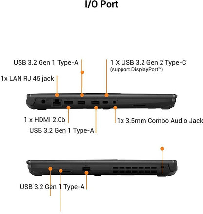 ASUS TUF गेमिंग A15 रायज़ेन 7 ऑक्टा कोर 4800H - (16 GB/512 GB SSD/Windows 11 Home/4 GB ग्राफ़िक्स/NVIDIA GeForce RTX 3050/144 Hz) FA506ICB-HN075W गेमिंग लैपटॉप - 15.6 इंच, ग्रेफाइट ब्लैक, 2.3 किग्रा