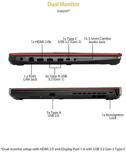 Asus TUF गेमिंग F15 Core i5 10th Gen - (8 GB/512 GB SSD/Windows 11 Home/4 GB ग्राफ़िक्स/NVIDIA GeForce GTX 1650/144 Hz) FX506LHB-HN355WS गेमिंग लैपटॉप - 15.6 इंच, काला, 2.3 kg, MS Office के साथ