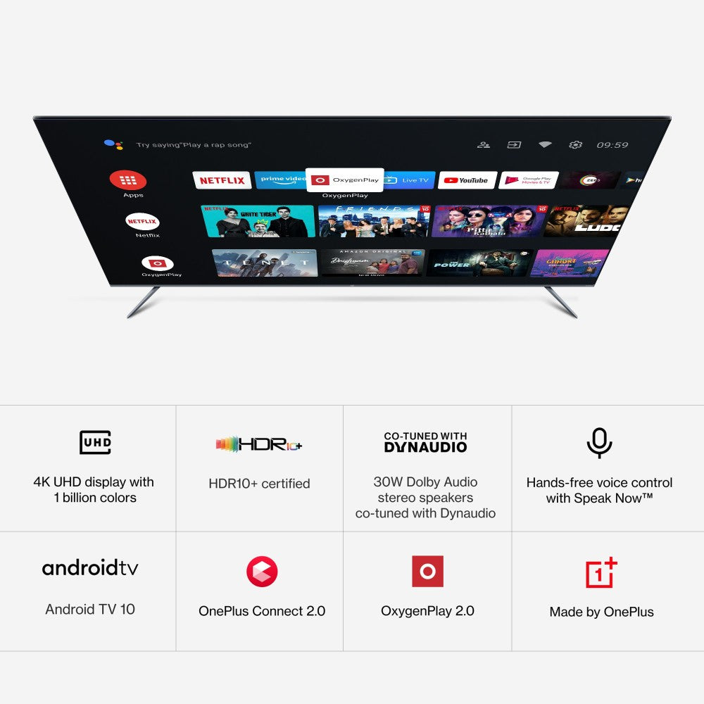 OnePlus U1S 164 cm (65 inch) Ultra HD (4K) LED Smart Android TV with Far field and Dolby Audio - 65UC1A00