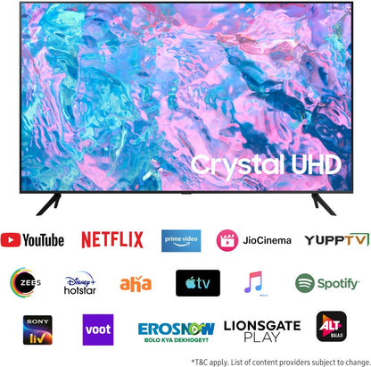 SAMSUNG Crystal 4K iSmart Series 108 cm (43 inch) Ultra HD (4K) LED Smart Tizen TV with Black (2023 Model) - UA43CUE60AKLXL